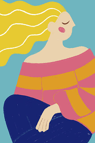 Peaceful Woman Dreaming Art Print by Martina