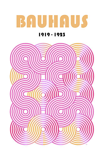 Bauhaus Geometric Lines Art Print by Martina