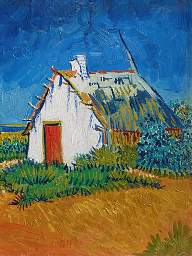 Rustic Cottage Blue Sky Gold Print