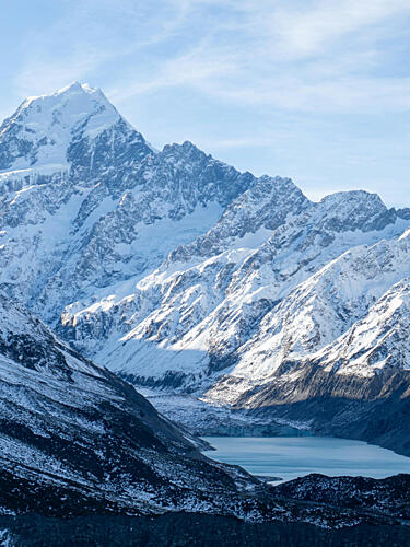 Majestic Snowy Mountain Lake Art Print