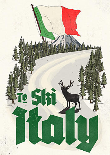 Italian Ski Adventure Art Print