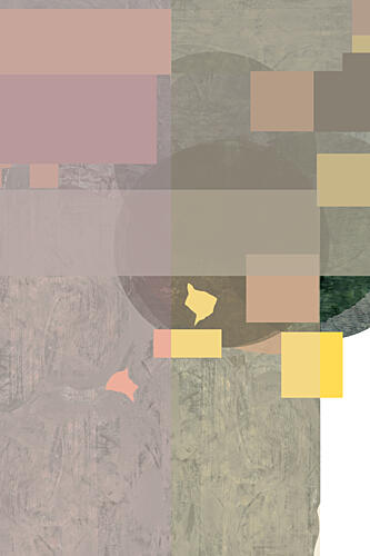 Muted Geometric Layers Art Print by Cartissi