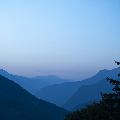 Twilight Mountain Layers Art Print
