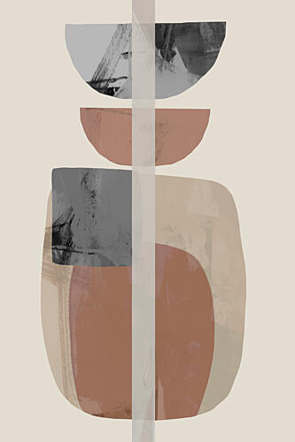 Balanced Terracotta Stack Art Print by Cartissi