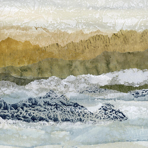 Abstract Mountain Layers Gold Print