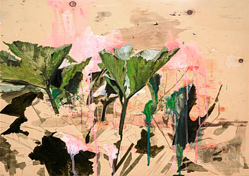 Botanical Pink Drips Art Print by David Diehl