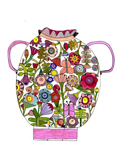 Flower Vase Art Print by Sharon Nullmeyer