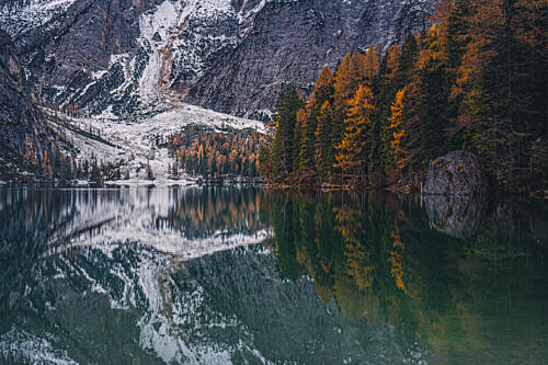 Autumn Mountain Lake Reflections Art Print