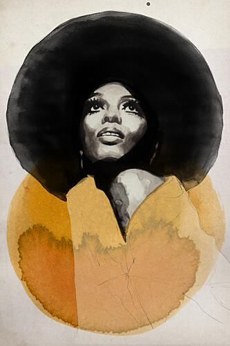 Retro Afro Beauty Art Print by David Diehl