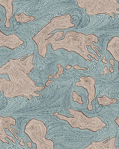 Topographic Island Map Art Print