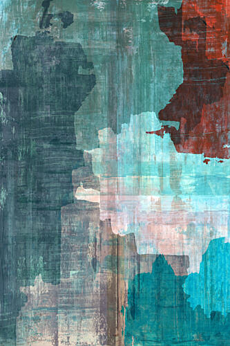 Textured Teal Cityscape Art Print by Cartissi