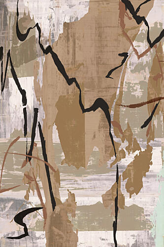 Distressed Neutral Abstract Art Print by Cartissi