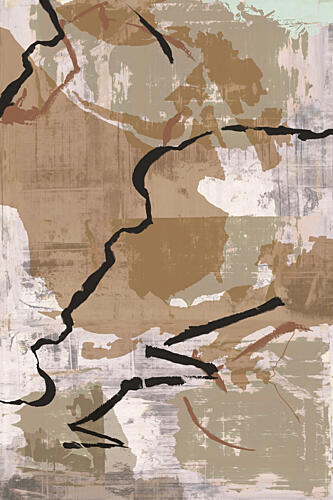 Earthy Abstract Lines Art Print by Cartissi