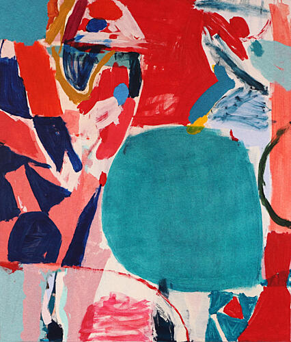 Abstract Teal Circle Art Print by Vered Gersztenkorn
