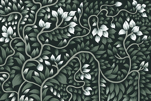 Dark Botanical Bloom Art Print