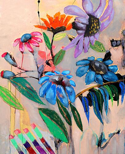 Vibrant Abstract Flowers Art Print