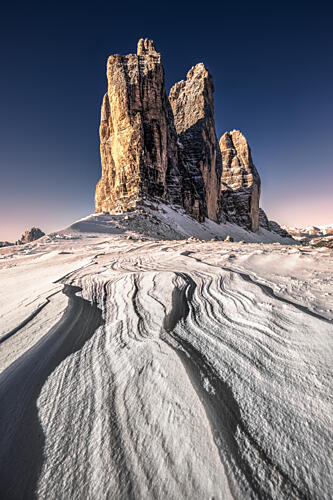 Golden Winter Peaks Gold Print