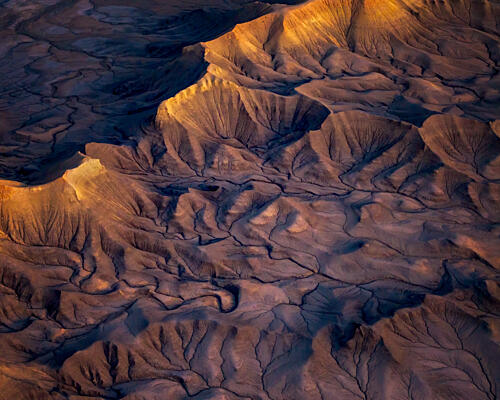 Golden Hour Canyons Gold Print