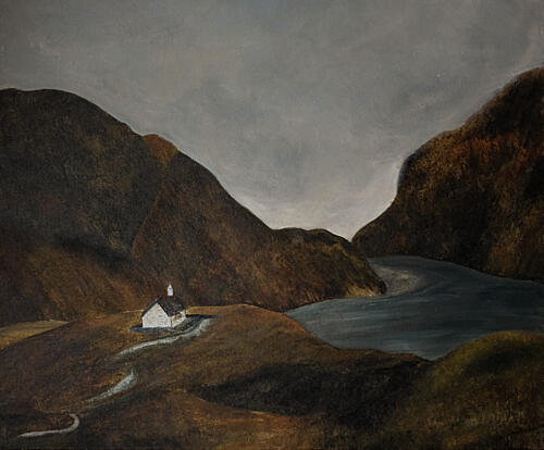 Solitary Mountain Church Art Print by Emily Tingey