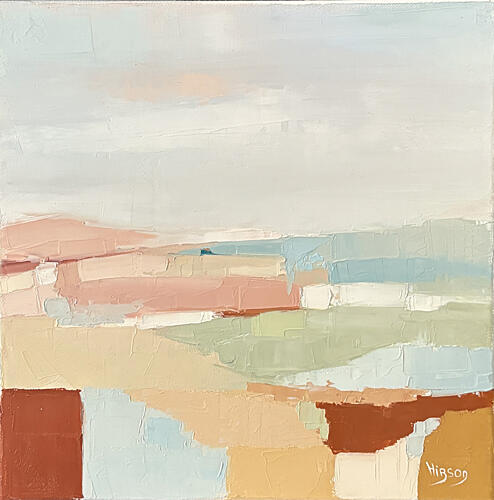 Serene Earthy Landscape Art Print by Sandrine