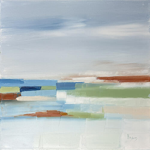 Serene Abstract Horizon Art Print by Sandrine