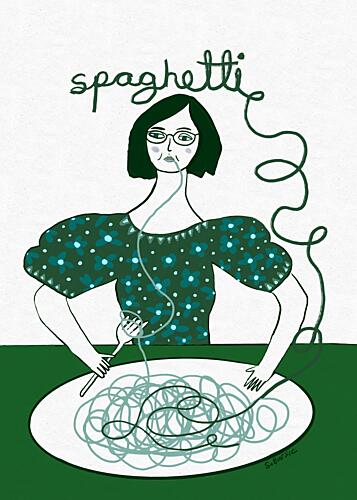 The Endless Spaghetti Art Print
