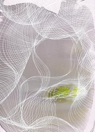 Flowing Lines Green Art Print