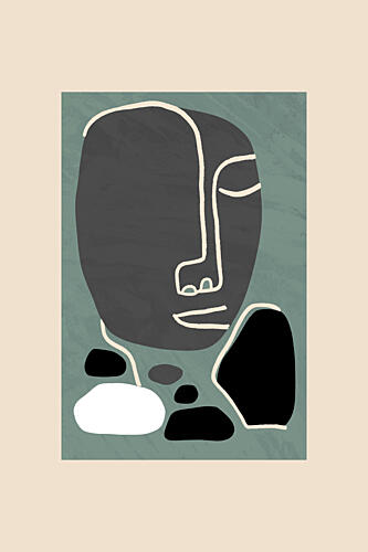 Serene Abstract Portrait Art Print by Cartissi
