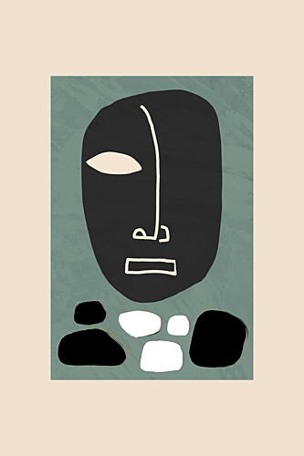 Serene Abstract Face Art Print by Cartissi