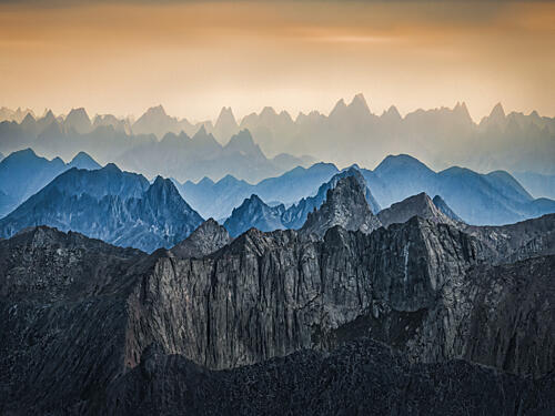 Majestic Layered Mountains Art Print by Irene Wu