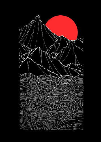Japanese Mountain Waves Art Print