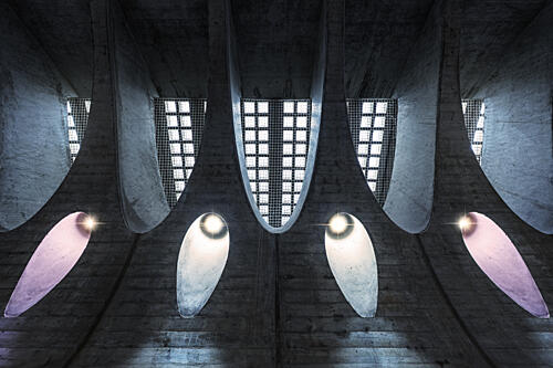 Vaulted Concrete Light Art Print by fotomarion