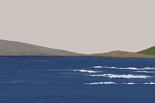 Serene Water Landscape Art Print