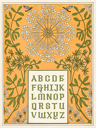 Ornate Floral Alphabet Art Print