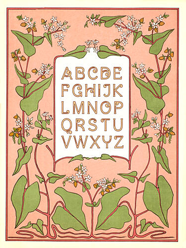 Art Nouveau Floral Alphabet Art Print