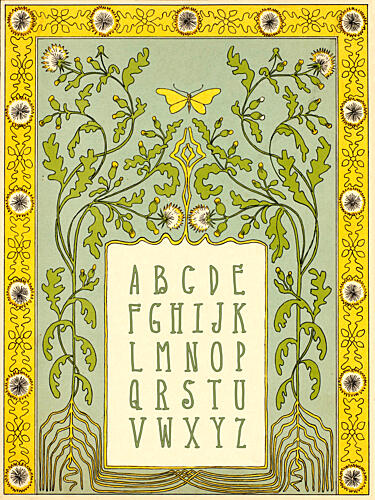 Art Nouveau Alphabet Art Print
