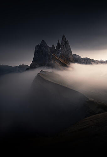 Dramatic Misty Peaks Art Print