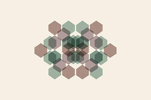 Muted Hexagon Symmetry Art Print by Cartissi
