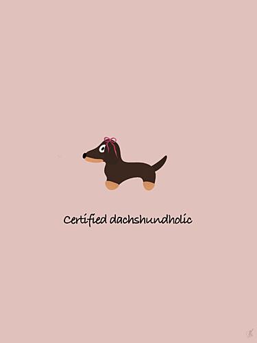 Adorable Dachshund with Bow Art Print by Anne-Marie Volfova