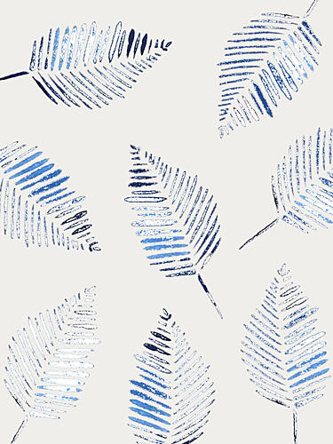 Blue Fern Patterns Art Print
