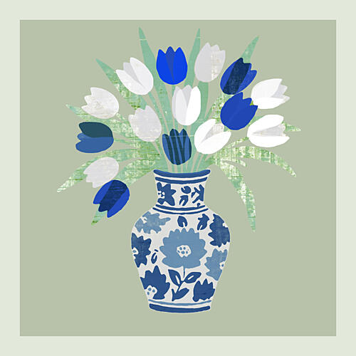 Chinoiserie Tulip Bouquet Art Print