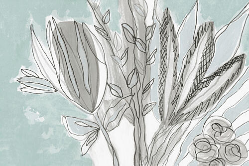 Soft Botanical Abstract Art Print