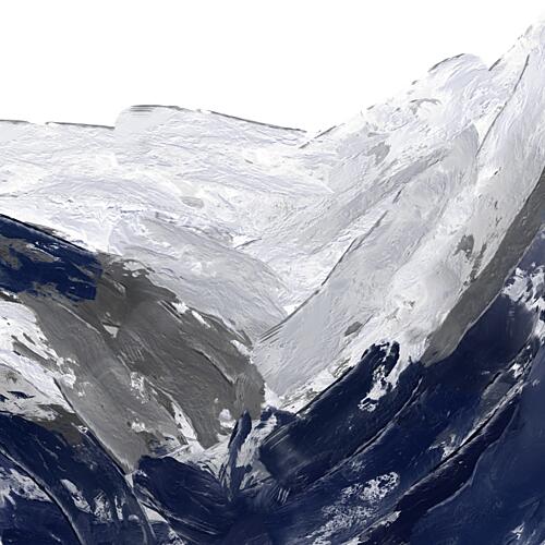 Abstract Winter Mountains Art Print