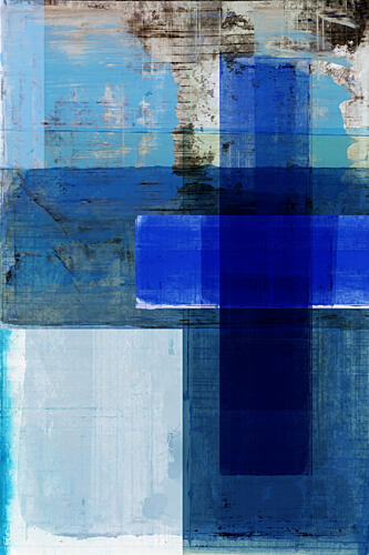 Indigo Blue Abstract Art Print by Cartissi
