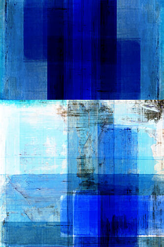 Layered Blue Abstraction Art Print by Cartissi