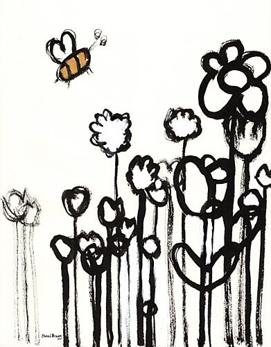 Happy Bee Garden Art Print
