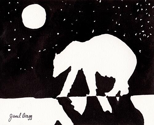Arctic Night Polar Bear Art Print