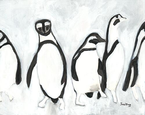 Penguins in a Row Art Print