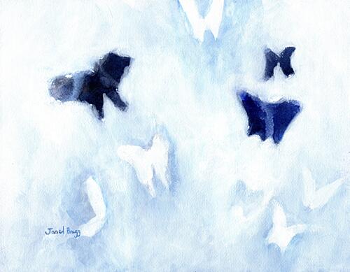 Soft Blue Butterflies Art Print