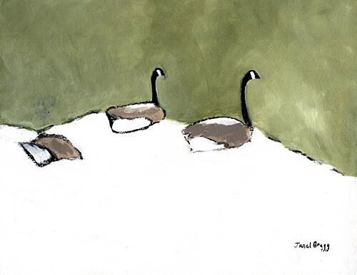 Peaceful Winter Geese Art Print
